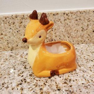 Dexter The Reindeer’ Adorable Deer Animal Ceramic Planter (Plants Not Included)